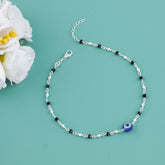 925 Sterling Silver  Evil Eye Charm Anklet for Women